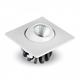 3W LED Einbauspot Einstellbar Quadrat - Weiss Korper, Warmweiss