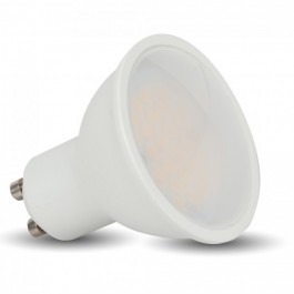 LED Spot Lampe - 6W GU10 Weiss Plastik Frost Abdeckung, Warmweiss 110°