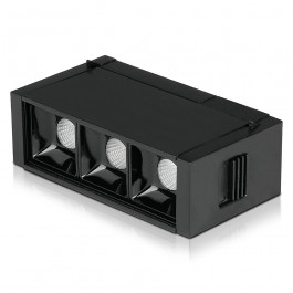 3 x1W LED Magnetic SMD Linear Spotlight Black IP20 24V 3000K