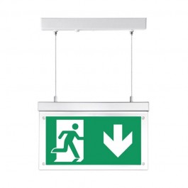 2W Surface Hanging Emergency Exit Light 12 Hours Charging White