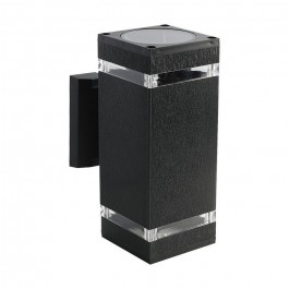 LED Wall Light With Black Body IP44 E27 Square