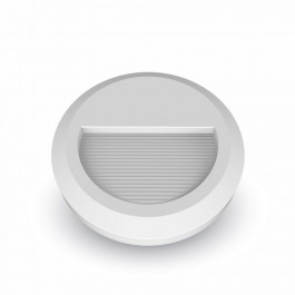 2W Spot LED Encastrable pour escaliers - Corps Blanc, Rond, Blanc chaud