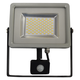 30W Projecteur LED Sensor Corps Noir/Gris SMD, Blanc chaud