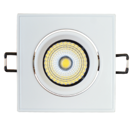 3W Spot LED Encastrable Réglable Carré - Corps Blanc, Blanc