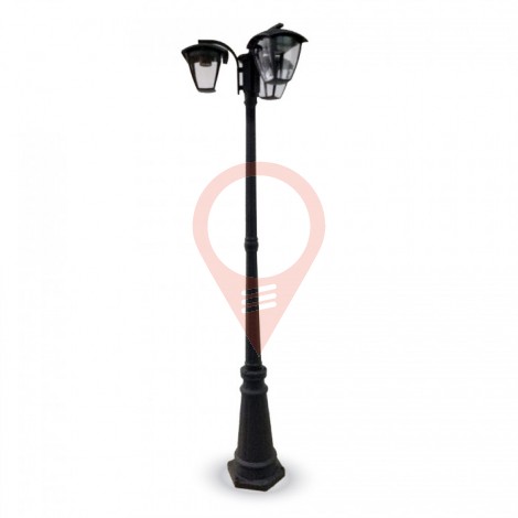 Lámpara de jardín 3 unid. Bombillas E27 1990mm Impermeable Negro