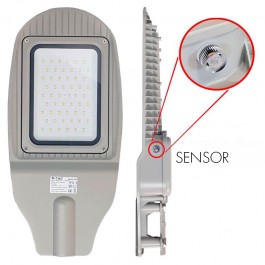 50W Luz de calle SMD Cuerpo gris Sensor Blanco frío