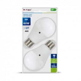 Bombilla LED - 9W E27 A60 Thermoplástico Sensor Blanco Calido 2Unid./Paquete