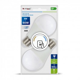 Bombilla LED - 9W E27 A60 Thermoplastic cambian de color 2Unid./Paquete