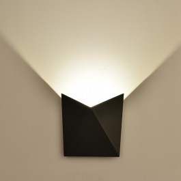 5W Lámpara de pared Cuerpo Negro IP65 Blanco Calido