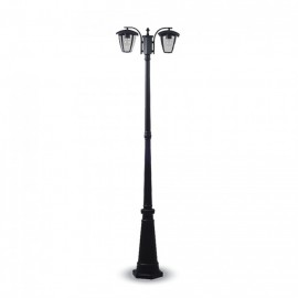 Lámpara de jardín 2 unid. Bombillas E27 1990mm Impermeable Negro