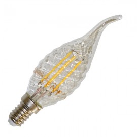 Filamento Bombilla LED Espiral Tipo Vela llama - 4W E14 Blanco Calido, Regulable